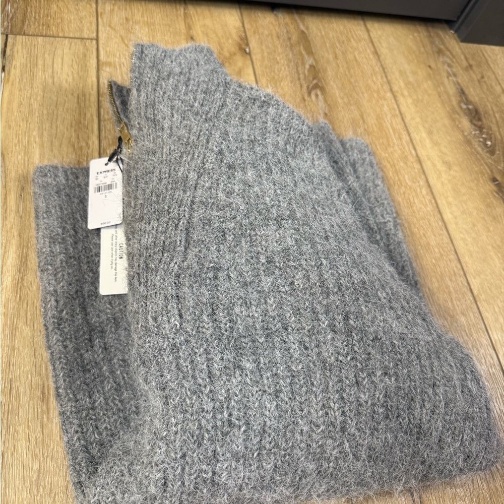 NWT!!! Express Charcoal Oversized Women's Cowl Neck Sweater Small 1/4 Zip - Picture 11 of 14